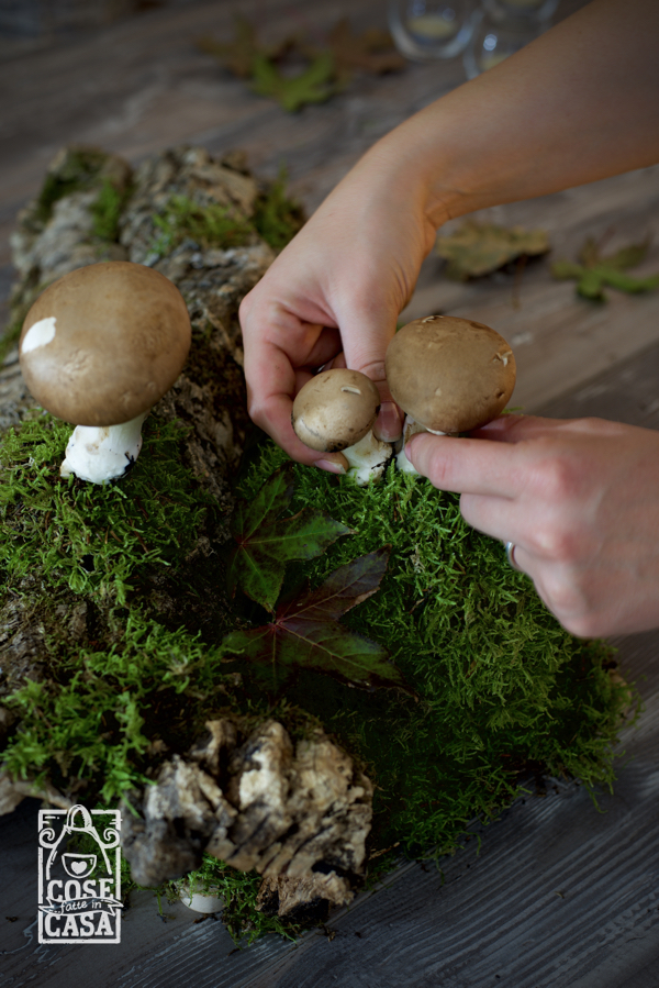 Centrotavola autunnale: il posizionamento dei funghi.